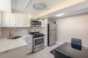 Great kitchen in basement.