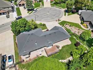 Aerial view of residential area
