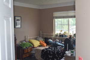Bedroom featuring ornamental molding