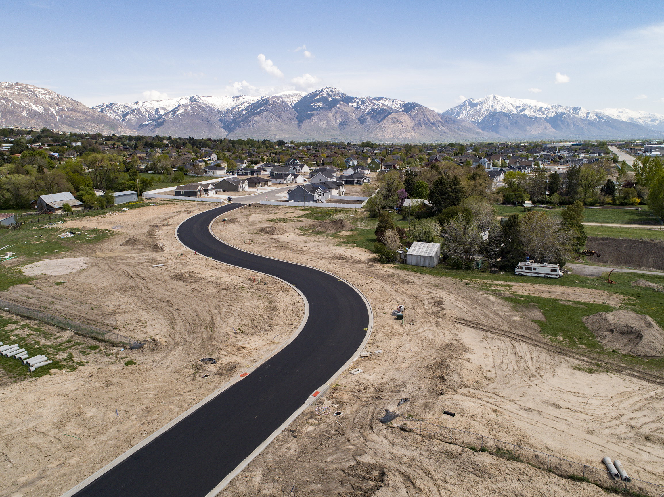 Mountain view with nearby suburban area