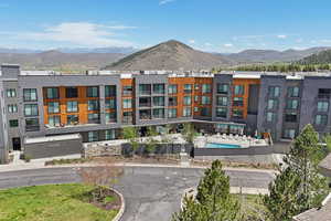 View of building exterior with a mountain view