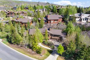 Aerial perspective of suburban area