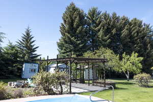 Exterior space featuring a yard