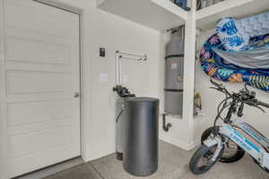 Utilities with strapped water heater