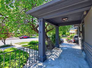View of covered porch