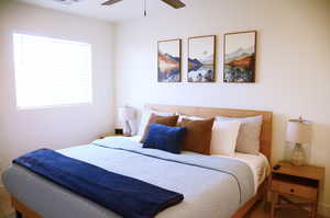 Bedroom with ceiling fan