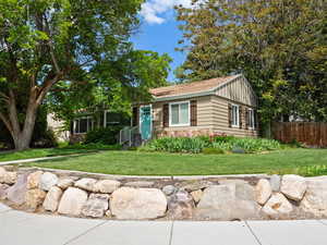 View of front of property with stone siding