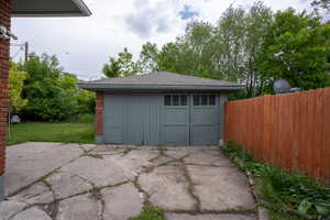 Garage with a storage shed with a new roof !