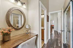 Hall with wood finished floors