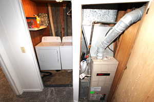 Laundry area featuring washing machine and dryer