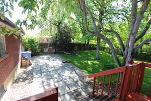 Wooden deck with a patio