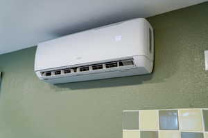 Detailed view of a wall mounted AC