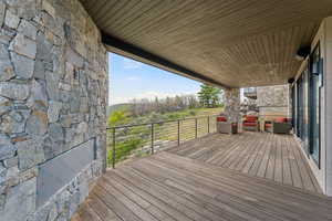 View of wooden deck