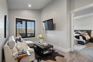 Private sitting area next to bedroom