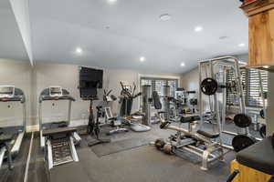 Fully equipped gym for cardio and strength training