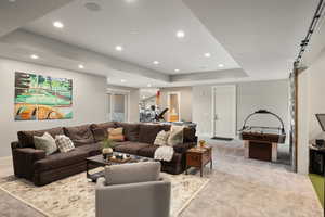 Comfortable lower level entertaining space