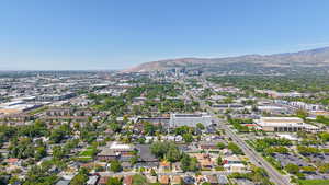 Bird's eye view of a mountain backdrop