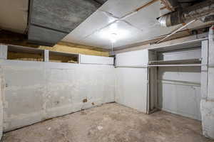 View of unfinished basement