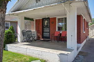 View of covered porch
