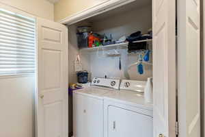 Laundry room featuring independent washer and dryer