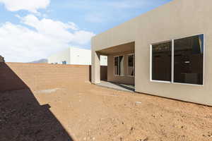 View of fenced backyard
