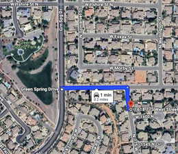 Aerial map of property and surrounding area