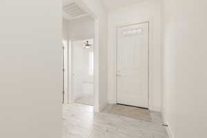Hallway with baseboards