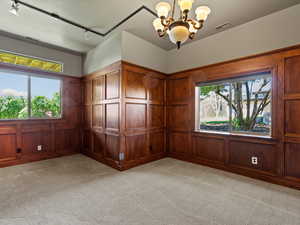 wood paneling detail in bedroom