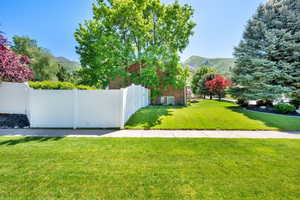 View of yard featuring a mountain view