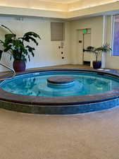Indoor community pool with elevator