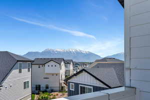 View of mountain background with nearby suburban area