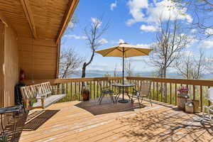 Deck with a mountain view