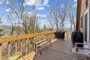 Wooden deck with area for grilling