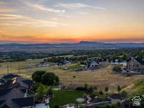 Aerial overview of property's location with mountains