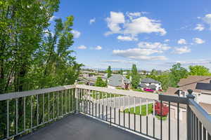 Balcony featuring a residential view