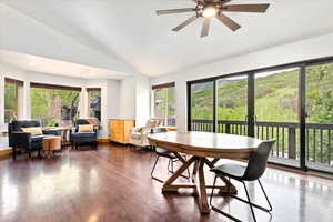 12 Ft Custom Sliding Glass Doors That Open to Outside Deck, Laminate Wood Flooring