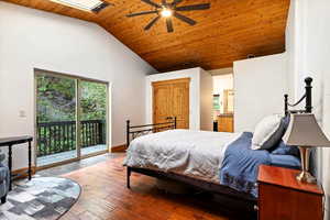 Master, New Electric Fireplace, Skylights, Laminate Wood Flooring, Vaulted Ceiling, Sliding Glass Door to Private Deck
