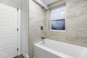 Bathroom with wood finished floors