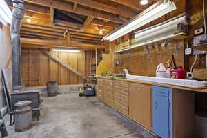 View of unfinished basement