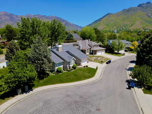Mountain view with nearby suburban area