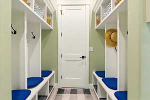 Mudroom with great compartmentalized storage.