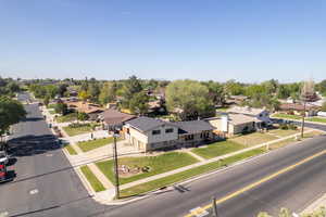 Aerial view of residential area
