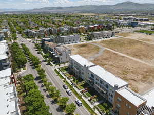 Drone / aerial view of a mountain backdrop