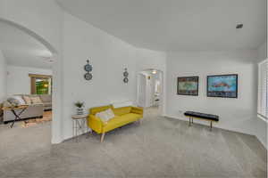 Sitting room with arched walkways