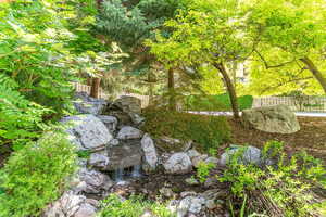 View of waterfall feature