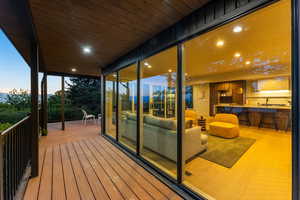 View of wooden deck