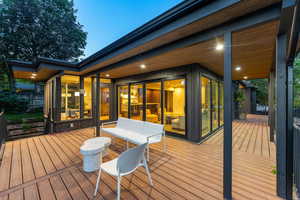 View of wooden deck