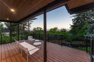 View of wooden deck