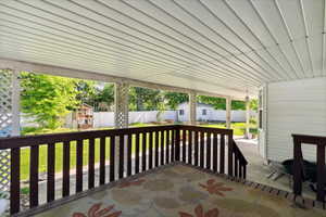 Deck accessed of dining room though sliding doors or from large covered exterior patio