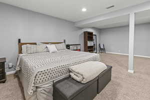 Bedroom featuring carpet flooring and plenty of natural light